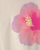 Girls Tropical Flower Graphic Tee - Ivory, image 2 of 3 slides
