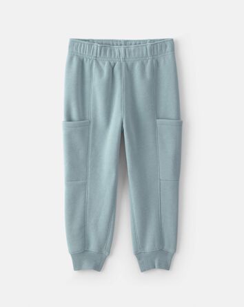 Toddler Boy 2-Piece Striped Fleece Henley Top & Pant Set - Light Blue/White, 