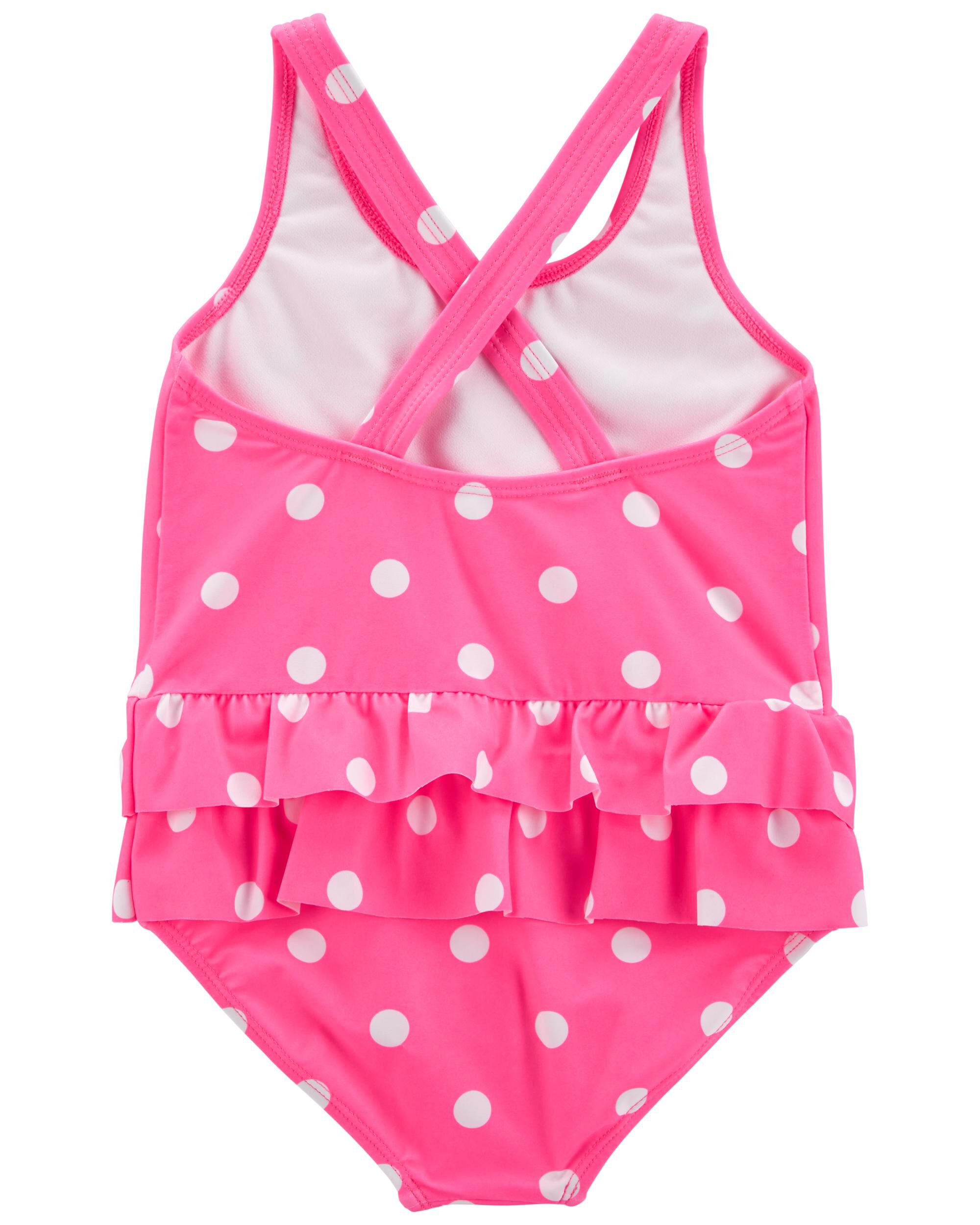 Pink 1 Piece Polka Dot Swimsuit Carter s Oshkosh Canada