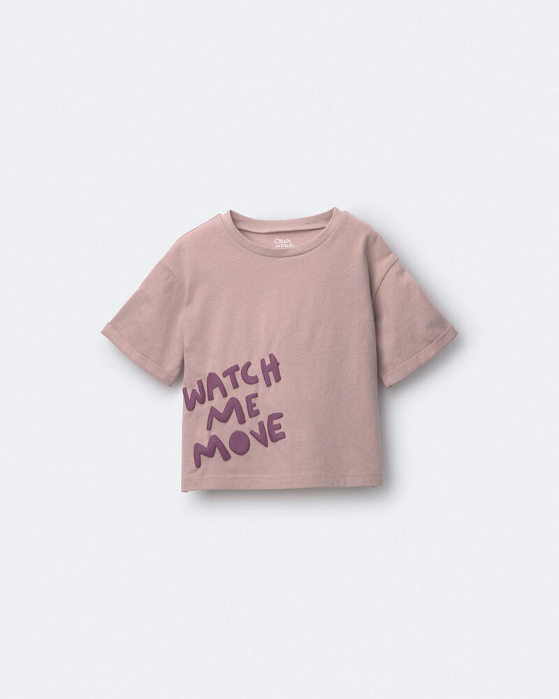 Tout-petit - T-shirt &agrave; manches roul&eacute;es &laquo;Watch Me Move&raquo; - Mauve, image 2 sur 6 diapositives