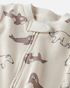 Baby Waffle Knit Sleep & Play Pyjamas Made with Organic Cotton in Artic Friends Print, image 3 of 5 slides