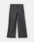 Filles - Pantalon en denim &agrave; jambe large &agrave; motif floral &ndash; D&eacute;lav&eacute; fonc&eacute;, image 2 sur 7 diapositives