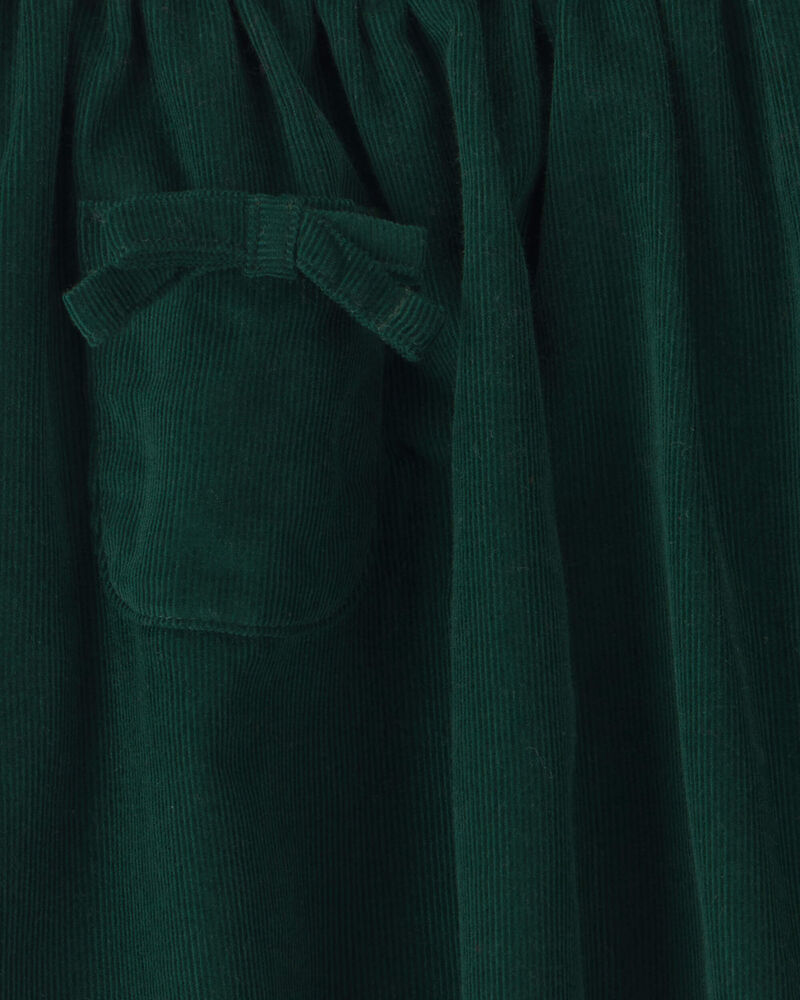 Toute-petit fille - Jupe-short en velours c&ocirc;tel&eacute; avec n&oelig;ud &ndash; Vert, image 3 sur 3 diapositives