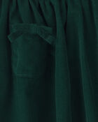 Toute-petit fille - Jupe-short en velours c&ocirc;tel&eacute; avec n&oelig;ud &ndash; Vert, image 3 sur 3 diapositives