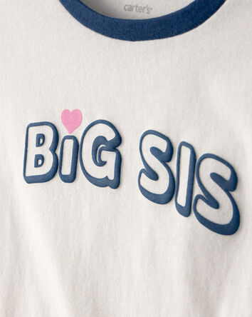 Girls Big Sis Graphic Tee - Cream, 