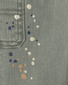 Baby Boy Splatter Paint Wide-Leg Carpenter Pants - Green, image 4 of 5 slides