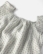 Filles - Ensemble 2 pi&egrave;ces haut et short en gaze de coton biologique &agrave; motif floral, image 3 sur 4 diapositives