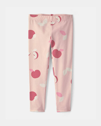 Toddler Girl Apple Pull-On Stretch Leggings - Pink, 