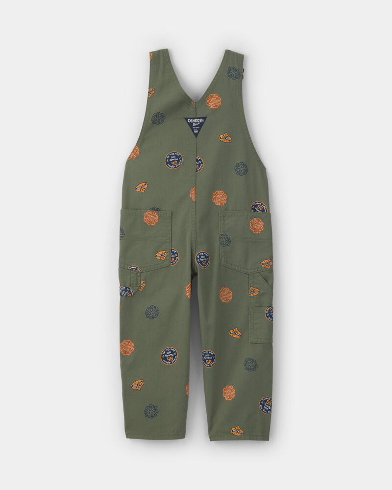 Toddler Patch Logo Overalls - Green, image 2 of 4 slides
