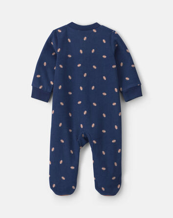 B&eacute;b&eacute; gar&ccedil;on - Grenouill&egrave;re en molleton &agrave; fermeture &agrave; glissi&egrave;re double sens et motif football &ndash; Bleu marine, 