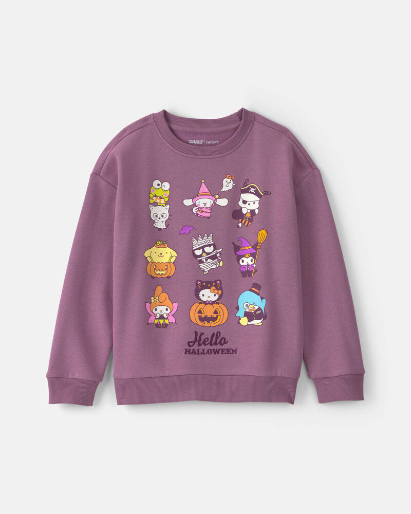 Girls Hello Kitty&reg; Halloween Pullover Sweatshirt - Purple, image 1 of 2 slides