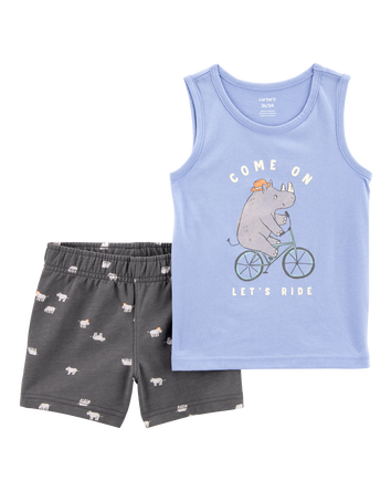 Toddler 2-Piece Rhino Tank & Pull-On Short Set, 