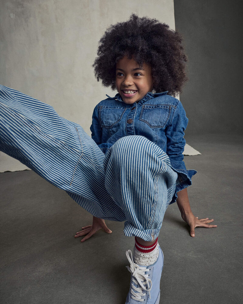 Girls Hickory Denim Barrel Jeans - Light Wash, image 4 of 8 slides