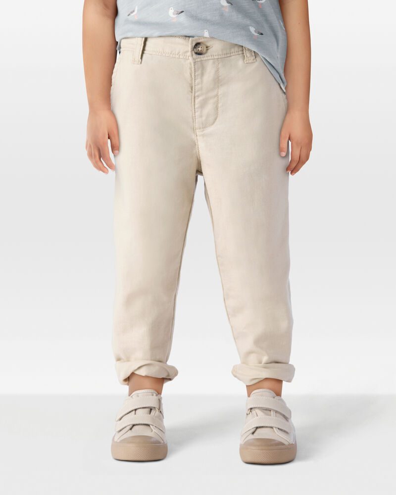 Toddler Linen Pants Made with Organic Cotton, image 2 of 7 slides