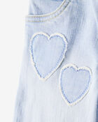 Toddler  Heart Embroidered Iconic Denim Wide Leg Jeans - Ozone Wash, image 4 of 6 slides
