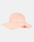 Toddler Girl Orange Fruit Print Reversible Swim Hat - Orange/Peach, image 2 of 3 slides