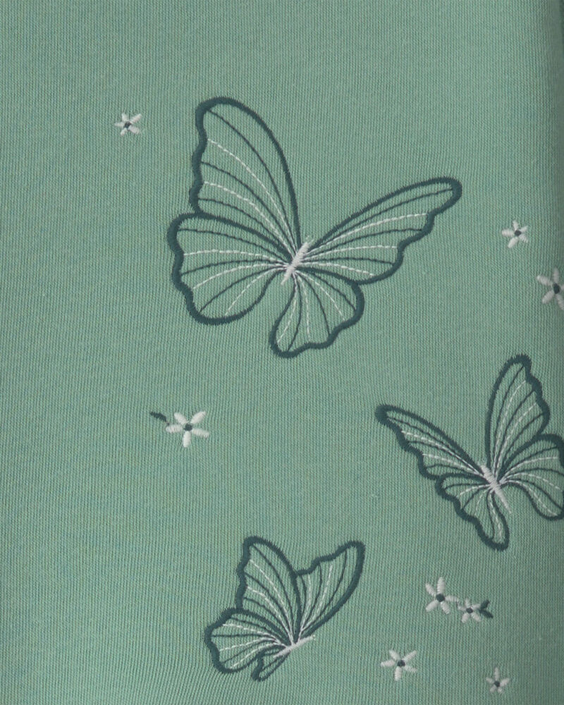 Filles - Ensemble 2 pi&egrave;ces haut manches longues &agrave; motif papillon et pantalon en molleton - Vert, image 4 sur 5 diapositives