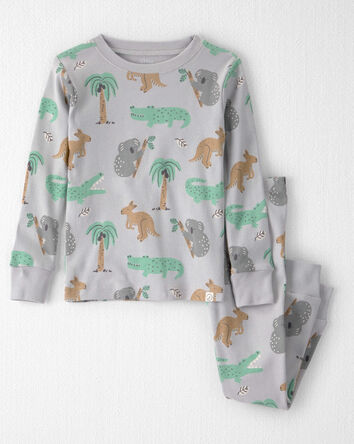 Toddler 2-Piece Organic Cotton Pyjama in Aussie Friends Print, 