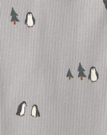 B&eacute;b&eacute; - Emballage 3 cache-couches manches longues &agrave; pingouins &ndash; Gris, 