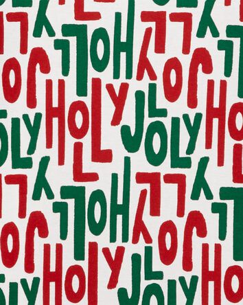 Adult 2-Piece Holly Jolly Christmas 100% Snug Fit Cotton Pyjamas, 