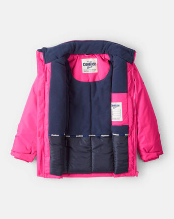 Filles - Veste d'hiver parka à capuchon pour fille - Rose, 