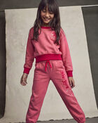 Girls 'New York City 95' French Terry Pullover Sweatshirt - Pink/Red, image 3 of 4 slides