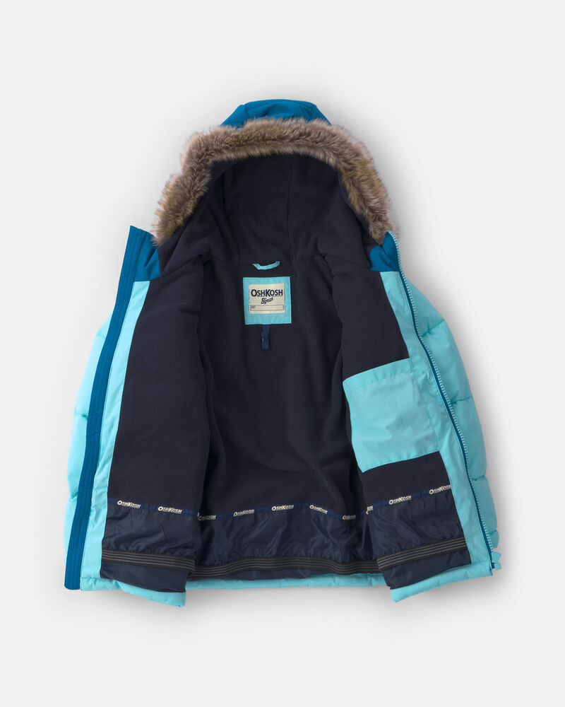 Girls 2 Piece Puffer  Snowsuit- Blue, image 4 of 13 slides