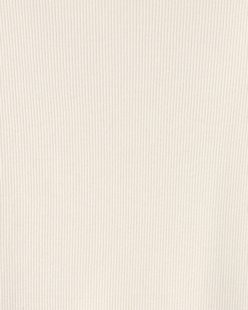 Girls Long-Sleeve Ribbed Top - Cream, image 2 of 3 slides