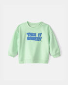 Baby 'Take It Breezy' French Terry Pullover Sweatshirt - Green, image 1 of 4 slides