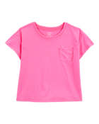 Kid Solid Short-Sleeve Fashion Top - Pink, image 1 of 3 slides