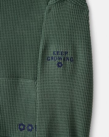 Girls Thermal Hooded Top - Green, 