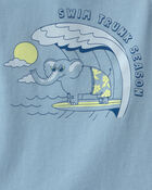 Toddler Surfing Elephant Graphic Tank - Blue, image 2 of 3 slides
