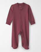 Baby Girl Organic Cotton Pointelle Sleeper, image 1 of 5 slides