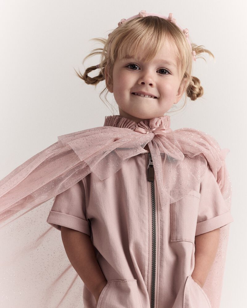 Toddler Girl Confetti Dress Up Cape - Light Pink, image 3 of 7 slides