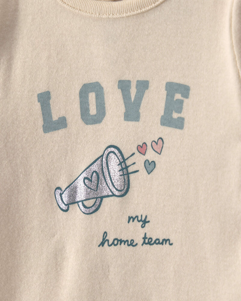 Baby Girl 2-Piece 'Love My Home Team' Long-Sleeve Bodysuit & Tulle Pant Set - Blue, image 2 of 5 slides