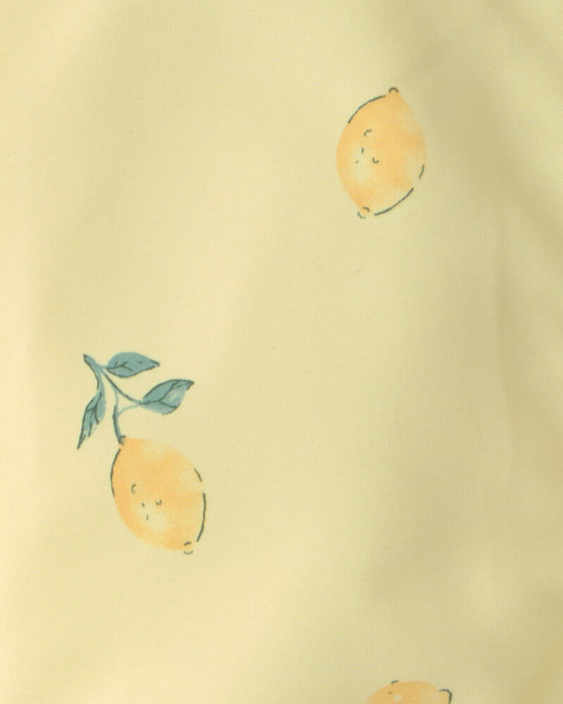 Toddler Girl Lemon Print  Rain Jacket- Yellow, image 3 of 3 slides