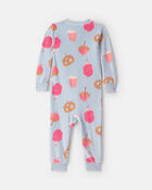 Toute-petit fille - Pyjama ajust&eacute; 1 pi&egrave;ce en DreamPlush &agrave; motif g&acirc;teries de festival &ndash; Bleu, image 2 sur 3 diapositives