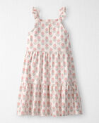 Girls Organic Cotton Tiered Dress in Rosebud Petal Print, image 2 of 5 slides