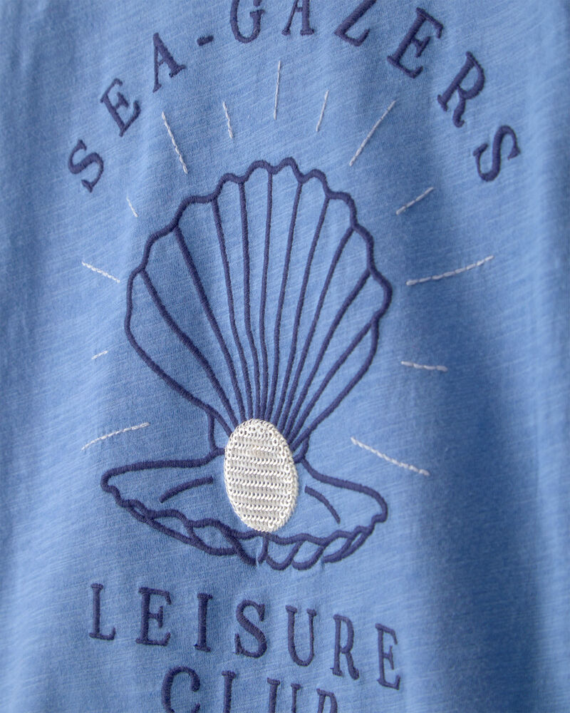 Girls Seashell Top - Blue, image 2 of 4 slides