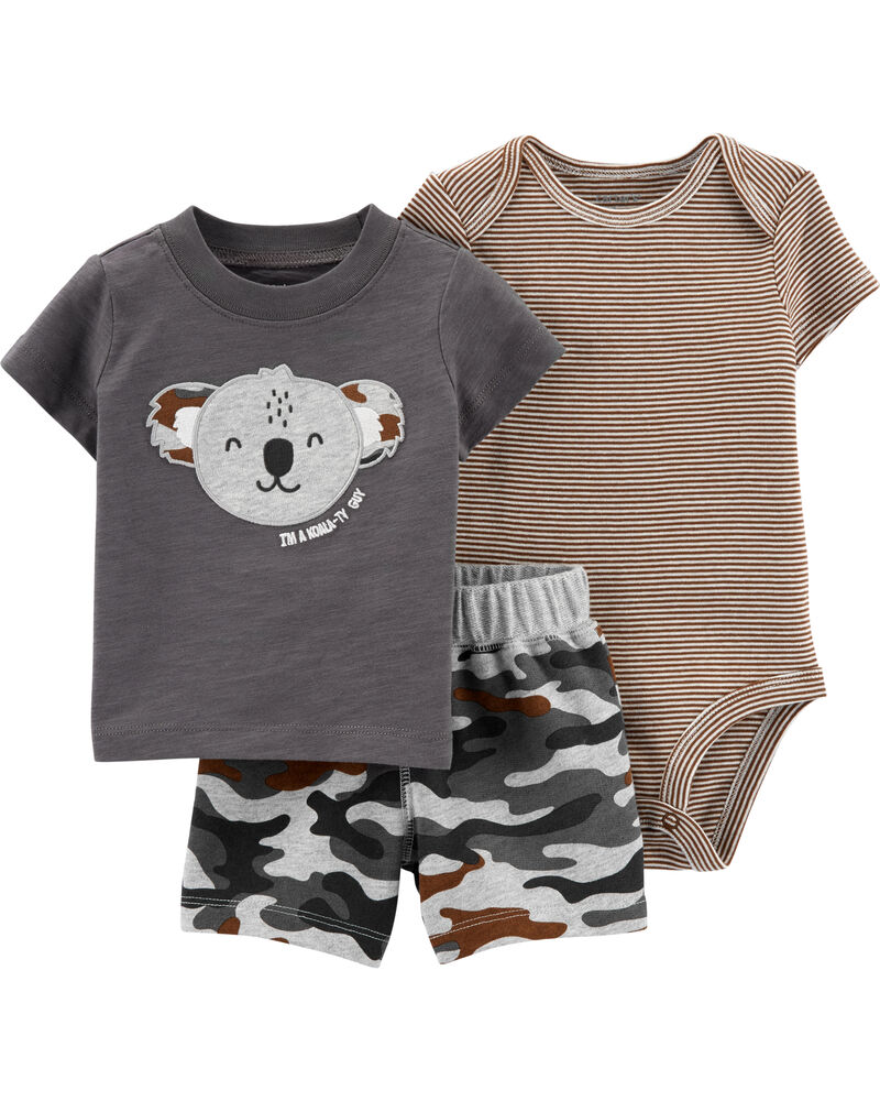 3-Piece Koala Little Short Set, image 1 of 5 slides