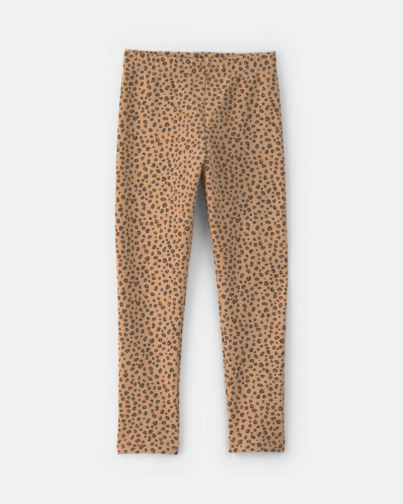 Filles - Legging extensible en molleton &agrave; motif l&eacute;opard &ndash; Brun, image 1 sur 4 diapositives