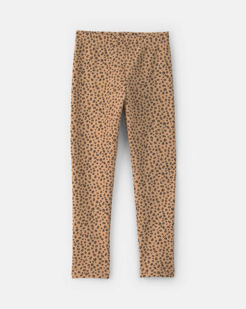 Filles - Legging extensible en molleton &agrave; motif l&eacute;opard &ndash; Brun, 