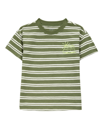Toddler Striped Woven Short-Sleeve Tee, 