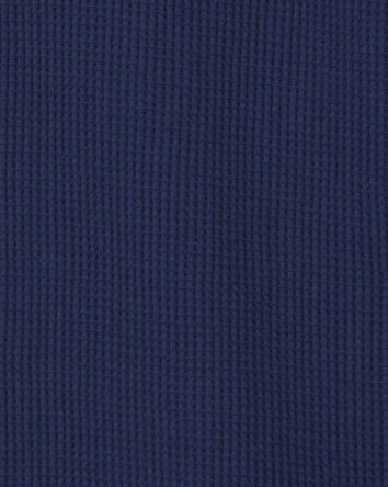Boys Thermal Long-Sleeve Button-Down Shirt - Navy Blue, 