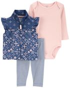 3-pack Leggings, Bodysuit & Vest, image 1 of 4 slides