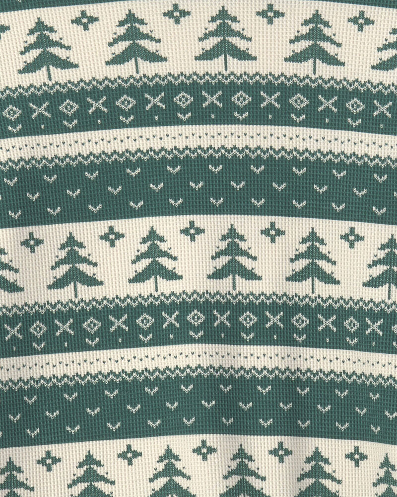 Adultes Pyjama 2 pi&egrave;ces en tricot gaufr&eacute; fait avec du coton biologique &agrave; motif jacquard , image 3 sur 3 diapositives