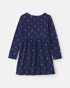 Filles - Robe manches longues &agrave; motif floral &ndash; Bleu marine, image 2 sur 3 diapositives
