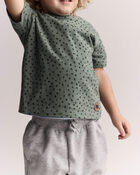 Tout-petit - T-shirt d&eacute;contract&eacute; &agrave; pois - Vert olive, image 1 sur 6 diapositives