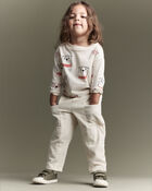 Toddler Otter Print Long-Sleeve Relaxed Graphic Tee - Cream, image 3 of 7 slides