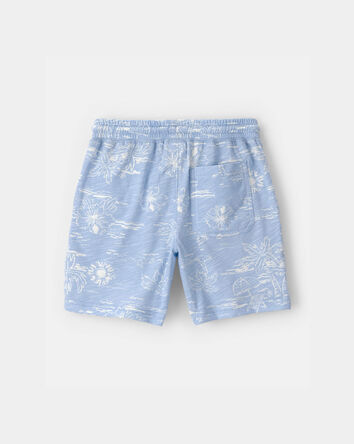 Boys Tropical Beach Knit Shorts - Blue, 
